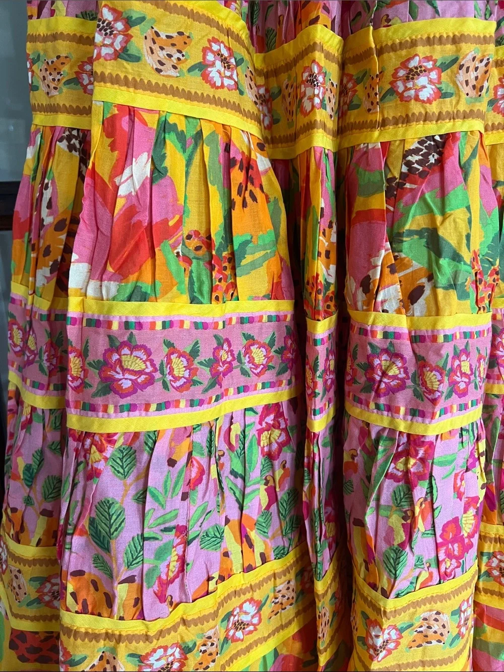 FARM Rio NWT! Pink & Yellow Floral Tiered Sundress - Picture 14 of 14